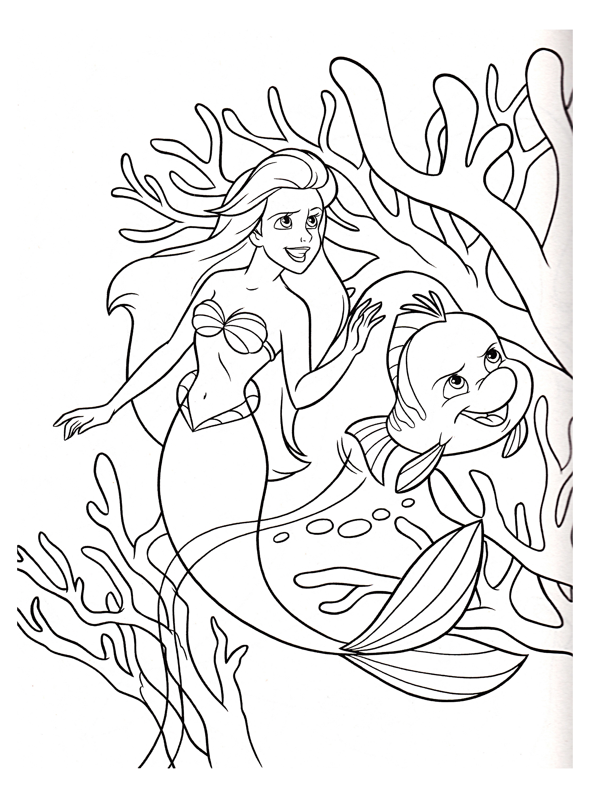 Bela coloração de uma obra-prima da Disney dos anos 90: Ariel, a Pequena Sereia