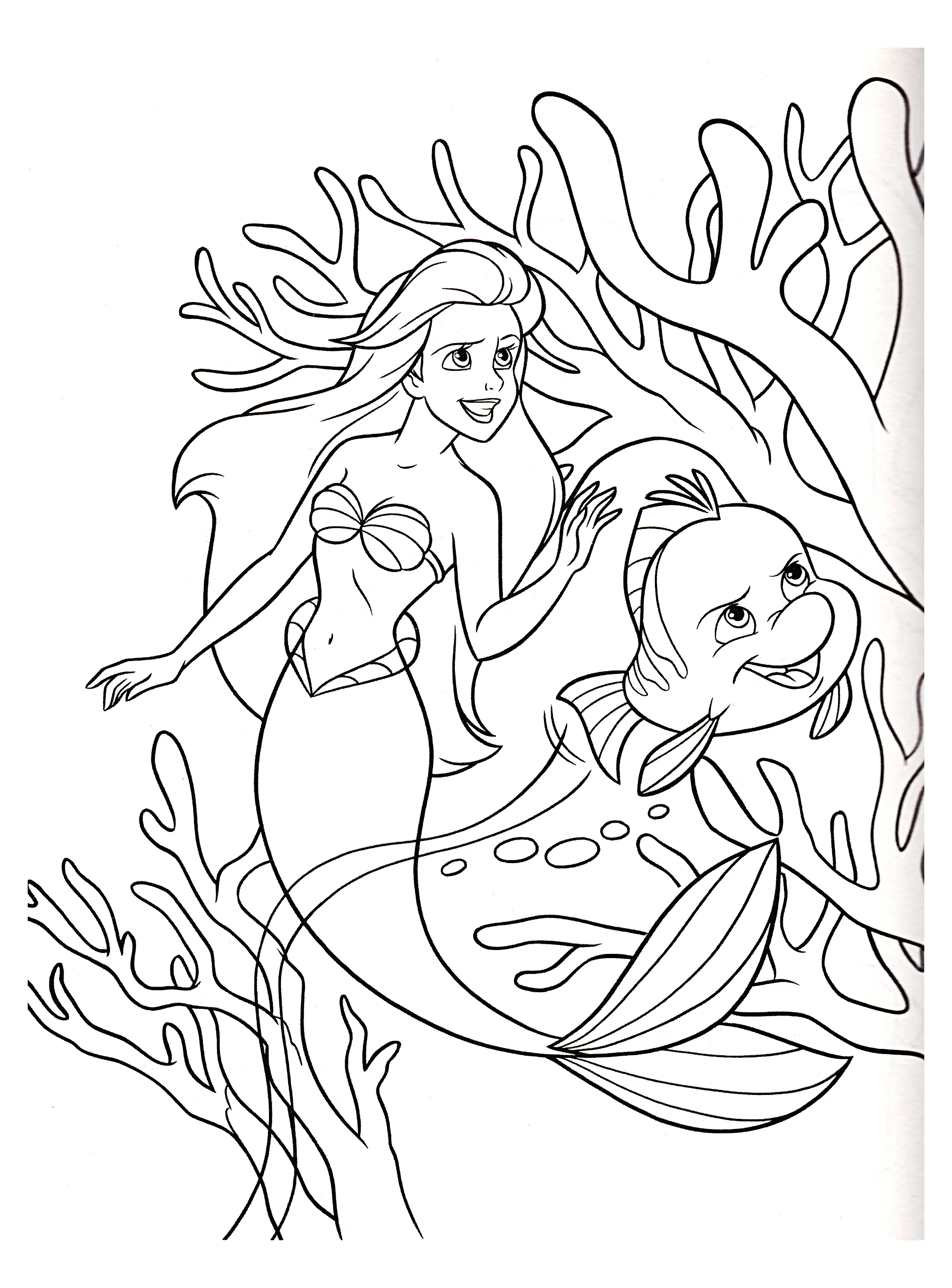 Ariel, a Pequena Sereia Disney (Página para colorir e imprimir para crianças)