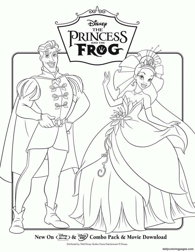 Joli coloriage de A princesa e o Sapo