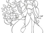 Desenhos de Aladin e Jasmine para colorir