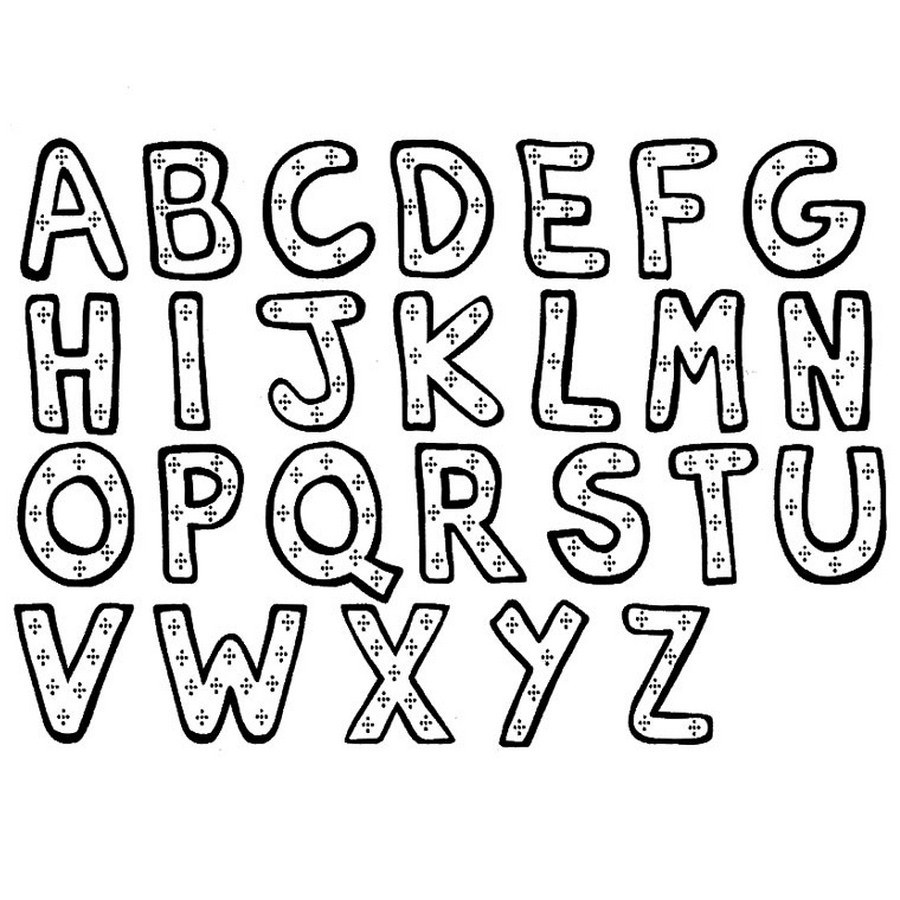 Alfabeto fácil de colorir