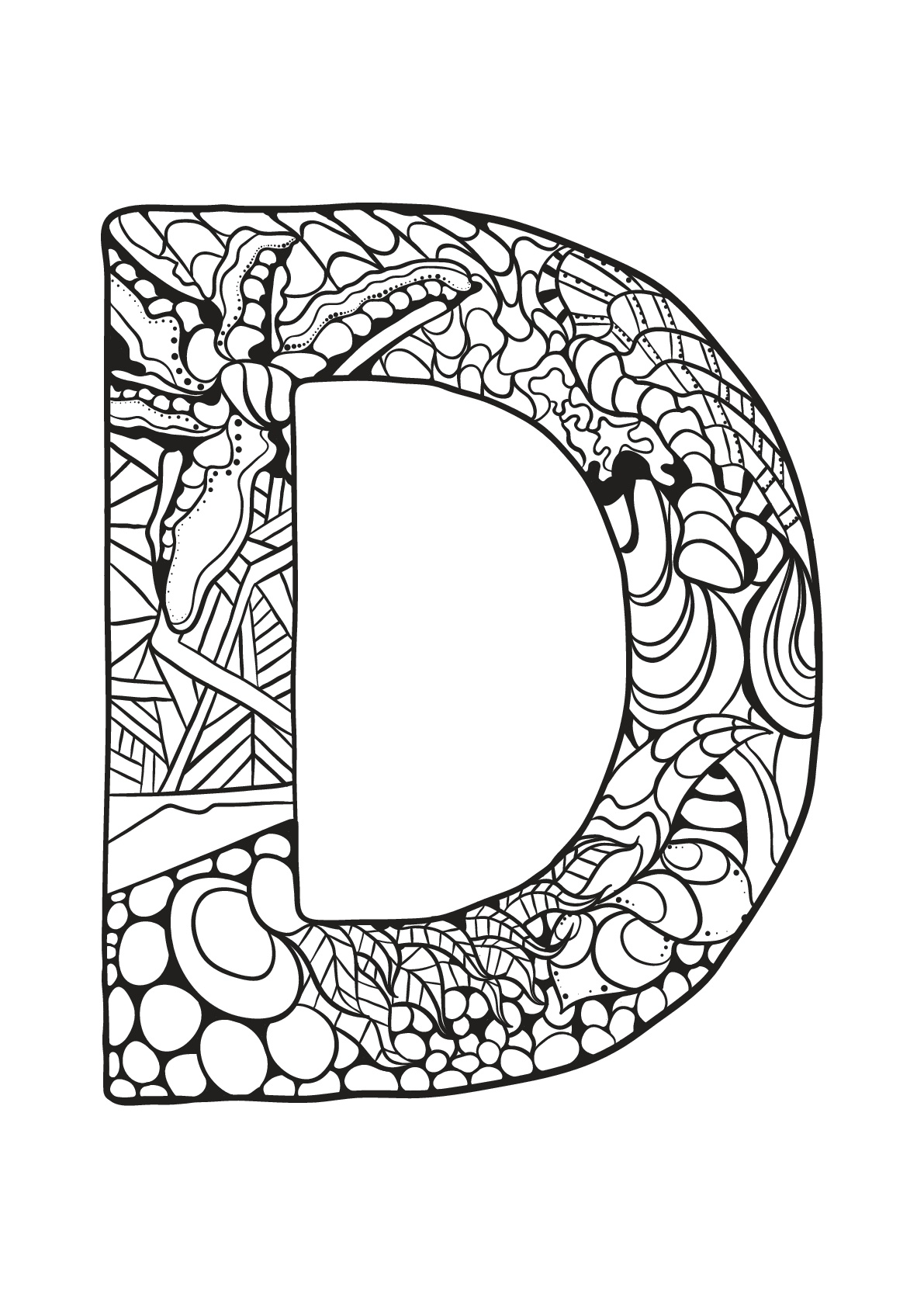 Desenhos simples grátis para colorir de Alfabeto