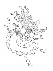 Alice imprimível gratuitamente em páginas para colorir no País das Maravilhas (Página de Alice no Pais das Maravilhas para colorir para crianças)