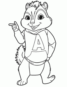 Alvin e os Chipmunks colorindo páginas para crianças