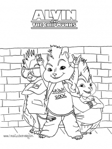 Alvin e os Chipmunks colorem páginas para descarregar