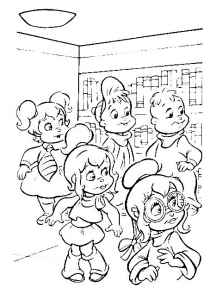 Alvin e os Chipmunks páginas de coloração grátis para descarregar