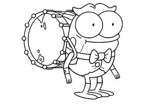 Hop Pop Plantar o músico (Página de Amphibia para colorir para crianças)
