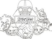 Desenhos de Angry Birds Star Wars para colorir