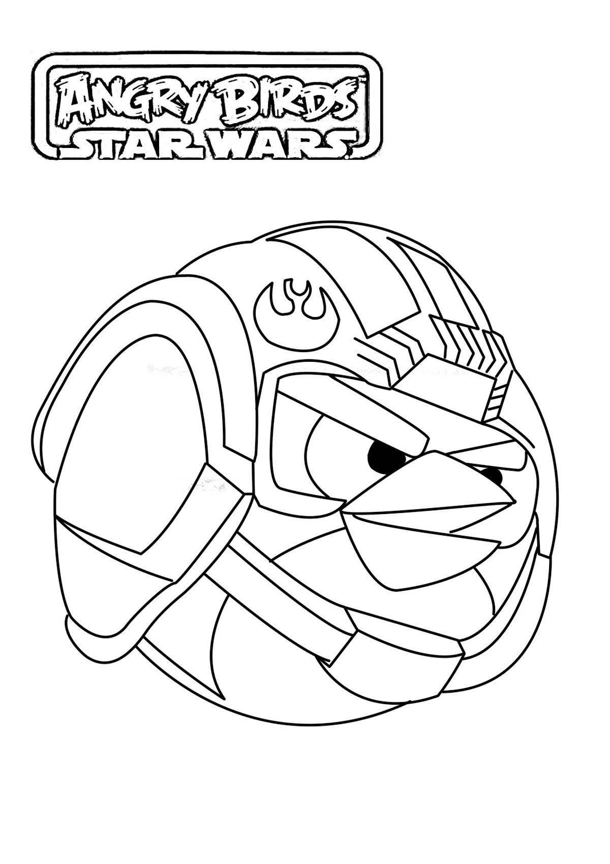 Imagem de um piloto de navio da Star Wars para imprimir e colorir