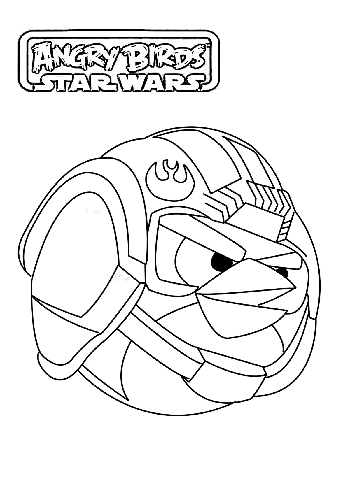 Angry Birds Star Wars colorir páginas para crianças