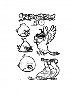 Páginas de coloração para crianças Angry Birds