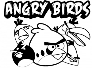 Desenhos de Angry Birds para colorir para crianças