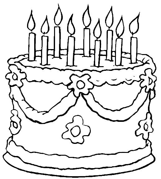 Desenho do bolo de coloração