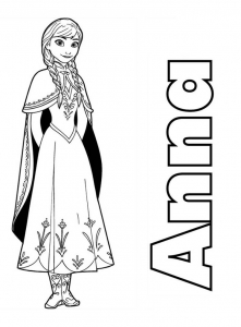 Coloriage de Anna (a rainha da neve) à imprimer