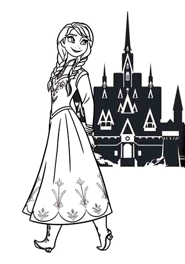 Desenho de Anna (a rainha da neve) para descarregar e imprimir para crianças