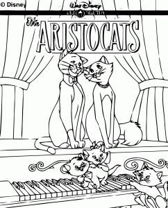 Desenho Aristochats grátis para descarregar e colorir
