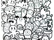 Páginas de Arte doodle para colorir e imprimir para crianças