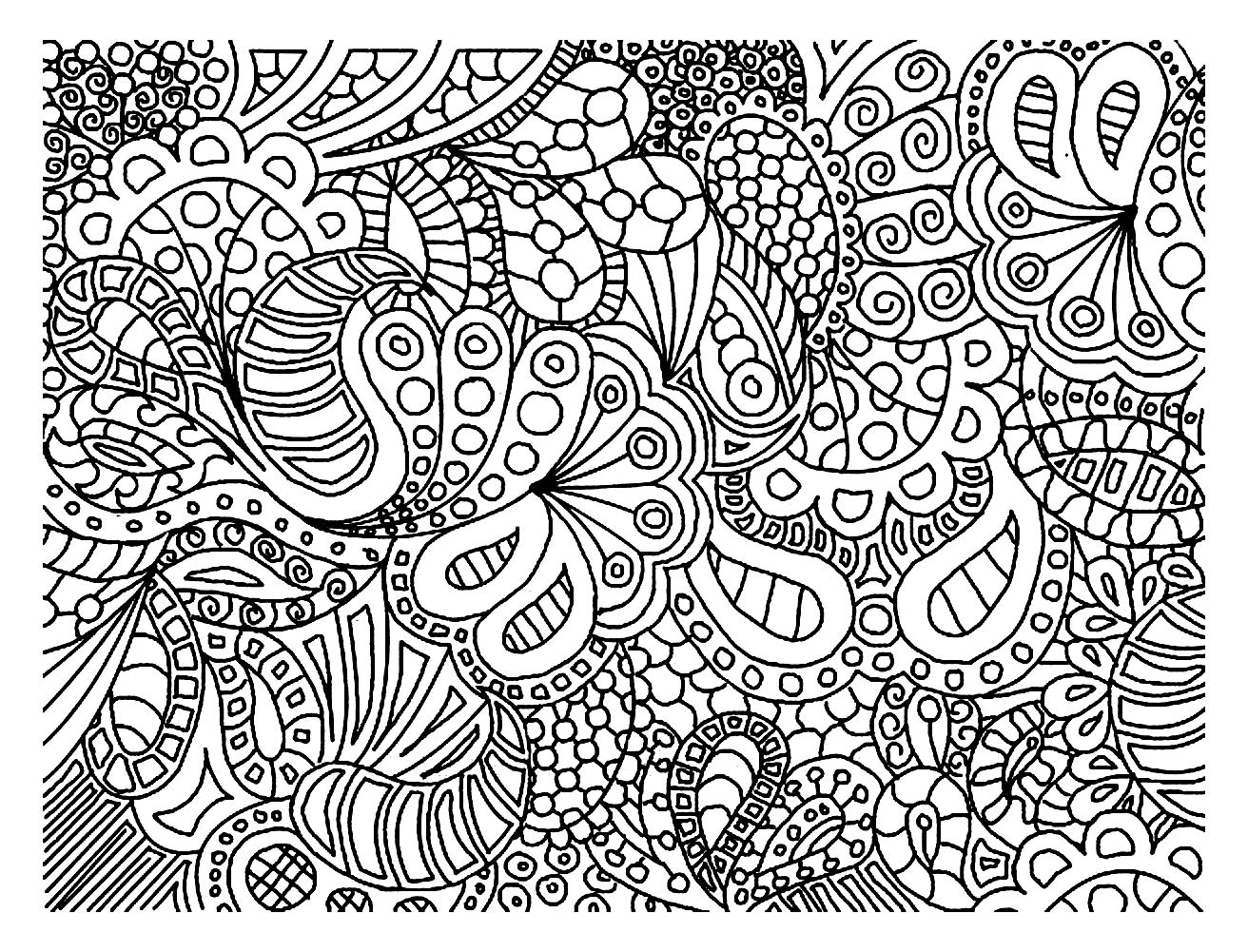 Dibujos para colorear gratis de Arte doodle para imprimir y colorear