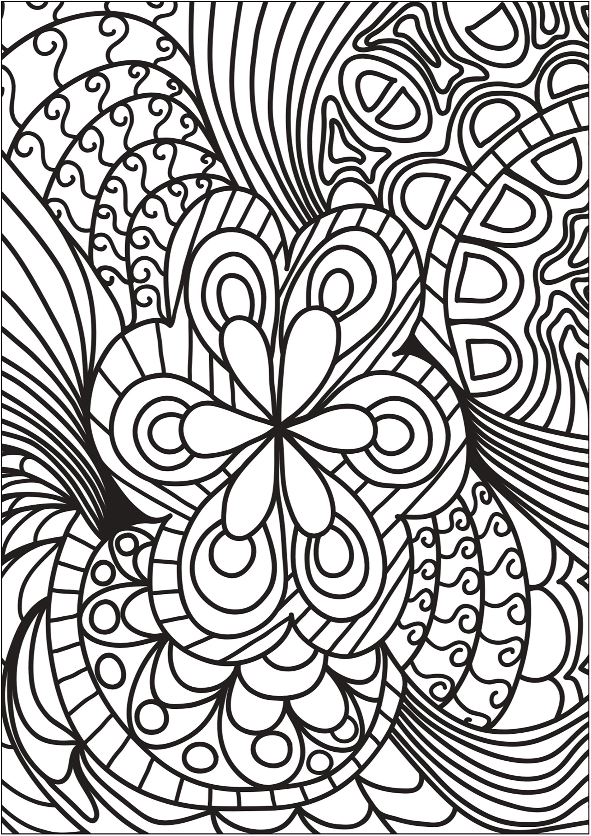 Doodle bonito com uma flor central
