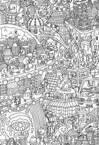 Desenhos para colorir para crianças gratuitos de arte doodle