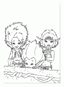 Desenho grátis do Arthur e dos Minimoys para descarregar e colorir