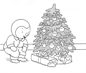 Páginas de coloração de árvores de Natal para imprimir