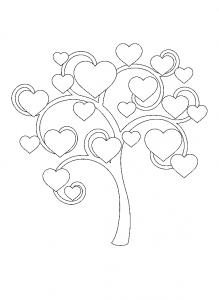 Árvores com corações bonitos