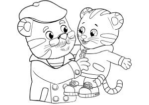 Página de Bairro de Daniel Tigre para colorir e imprimir para crianças : Dany e o seu avô
