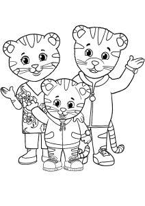 Página de Bairro de Daniel Tigre para colorir e imprimir para crianças : A família de Dany