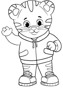 Página de Bairro de Daniel Tigre para colorir e imprimir para crianças : Dany dit bonjour