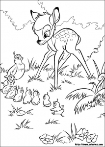 Páginas de coloração Bambi grátis para descarregar