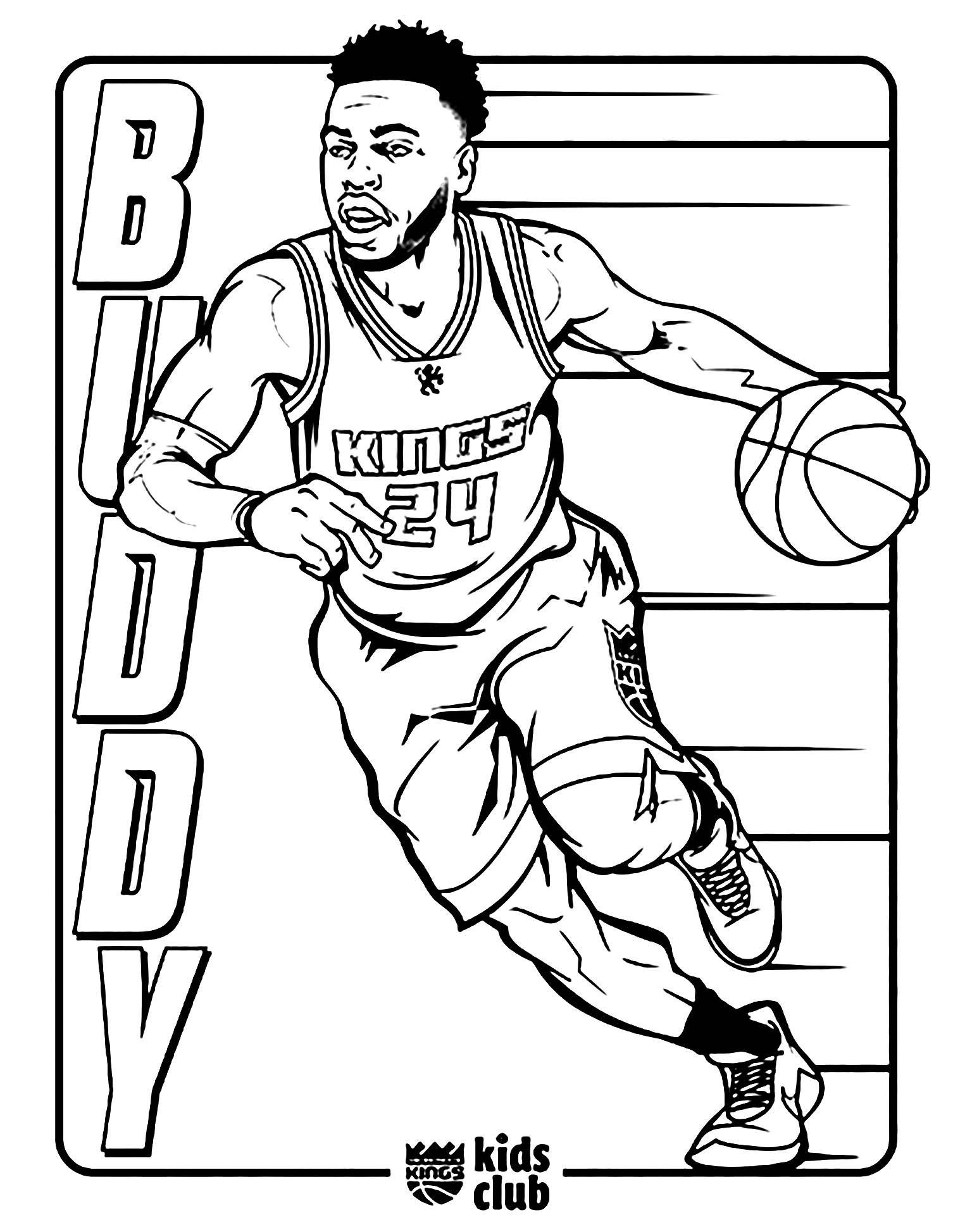 Páginas simples de Basquetebol para colorir para crianças Páginas simples de Basquetebol para colorir para crianças