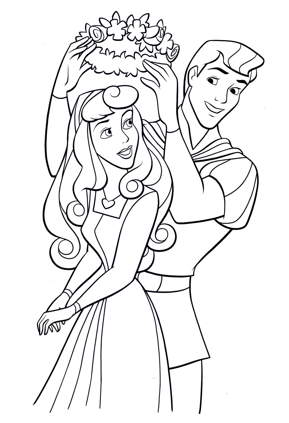 Imagem da Princesa Aurora com o seu príncipe