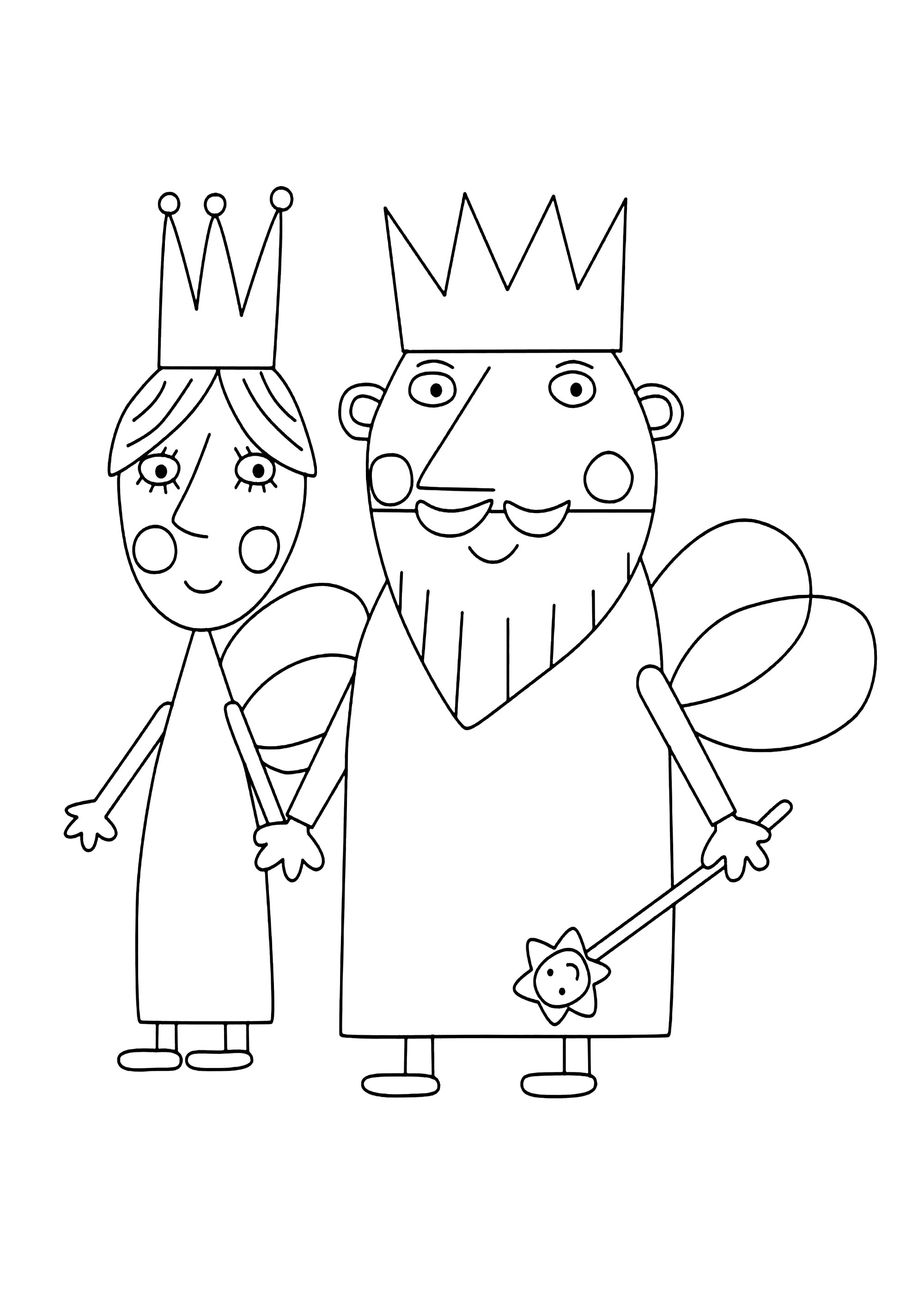 Página de O Pequeno Reino de Ben e Holly para colorir para crianças : O Rei e a Rainha Página de O Pequeno Reino de Ben e Holly para colorir e imprimir para crianças : O Rei e a Rainha