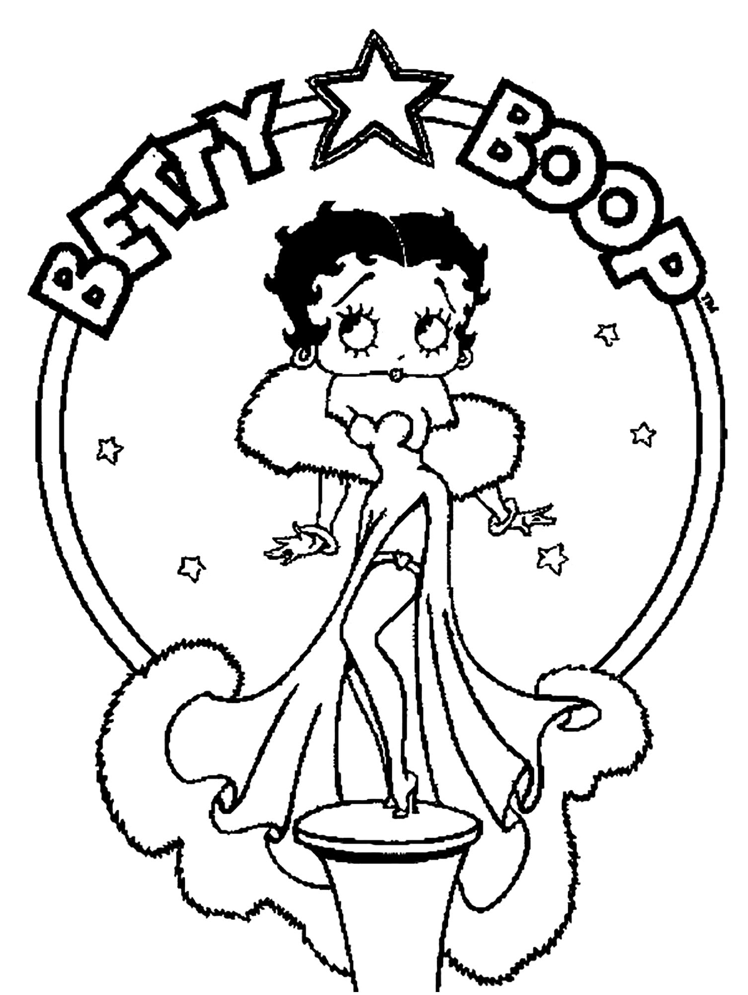 Betty Boop colorir páginas para imprimir