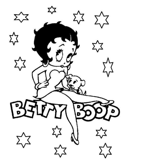 Imagem de Betty Boop para descarregar e colorir Imagem de Betty Boop para descarregar e colorir