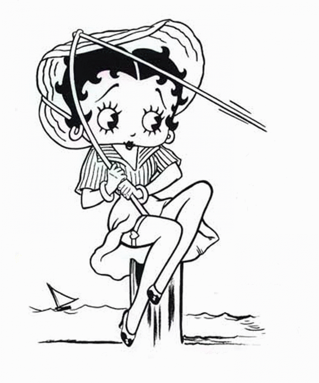 Betty Boop para imprimir e colorir