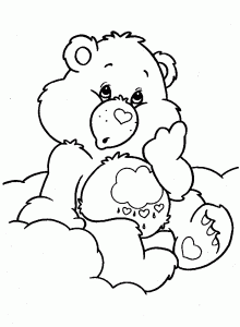 Páginas de coloração de ursos de cuidados imprimíveis