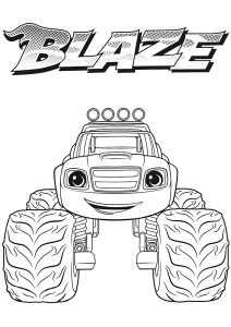 Página de Blaze e as Máquinas Monstruosas para colorir e imprimir para crianças : Vista frontal do Blaze