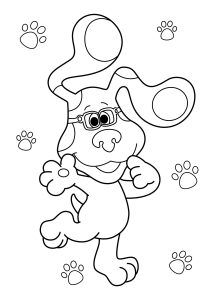 Página de Blue's Clues para colorir e imprimir para crianças : Cão com óculos