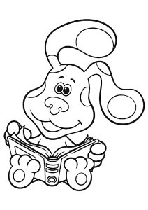 Página de Blue's Clues para colorir e imprimir para crianças : Cachorro verde
