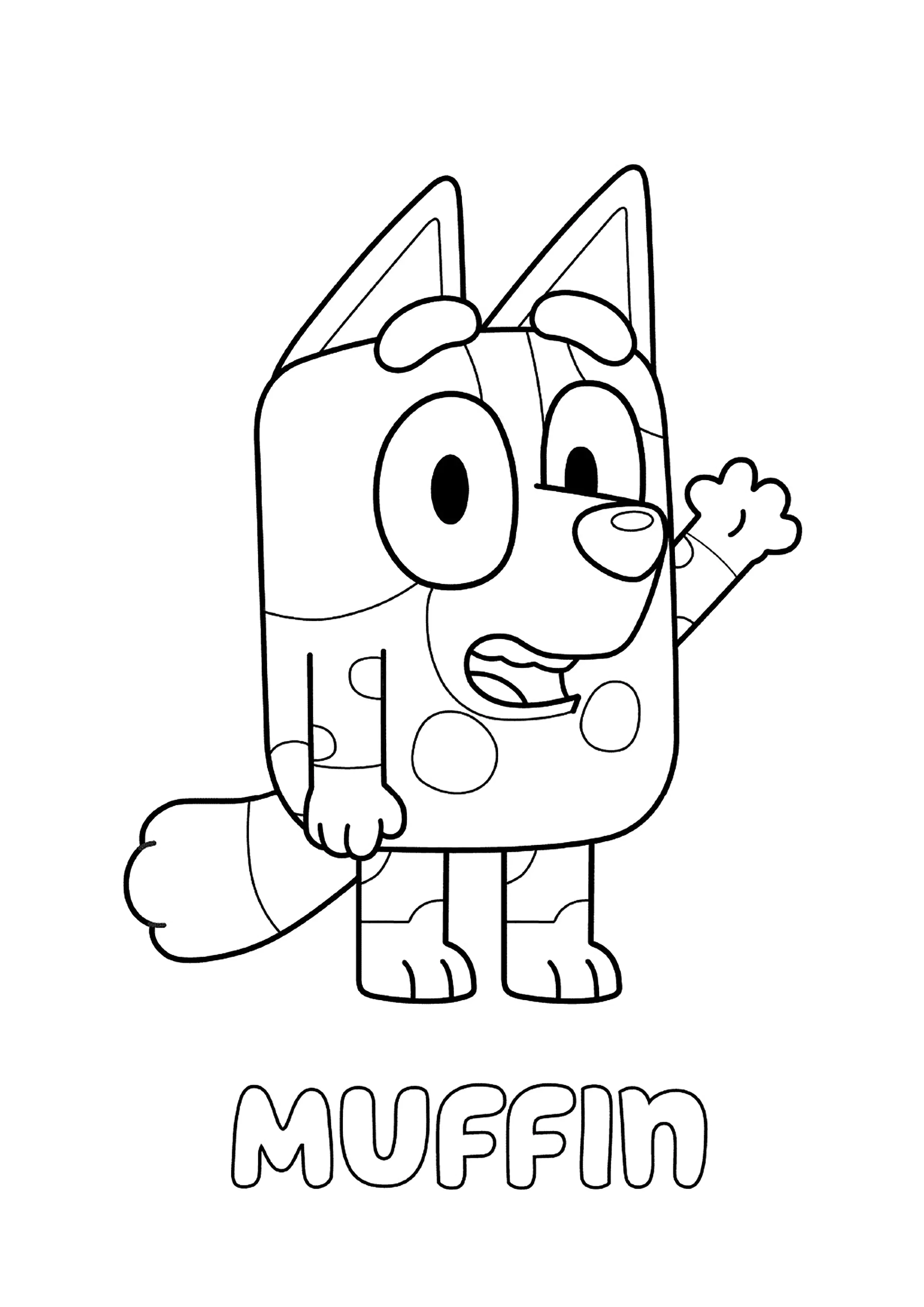 Bluey : Muffin (Página para colorir e imprimir para crianças)
