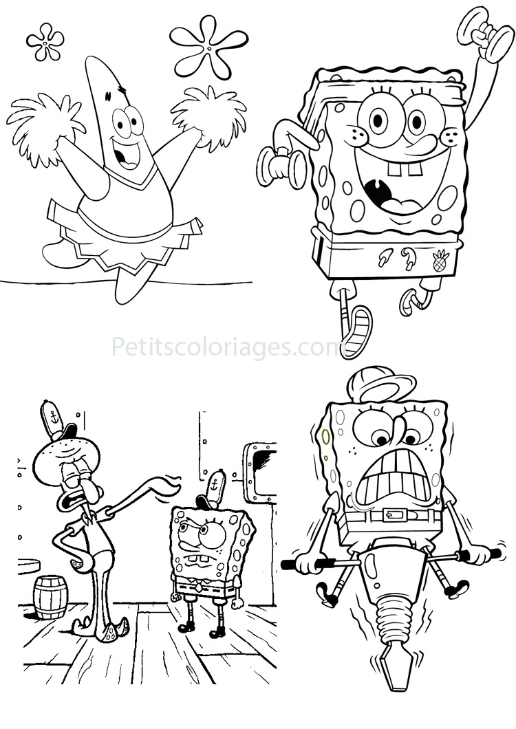 Desenho livre do SpongeBob para imprimir e colorir - Bob Esponja