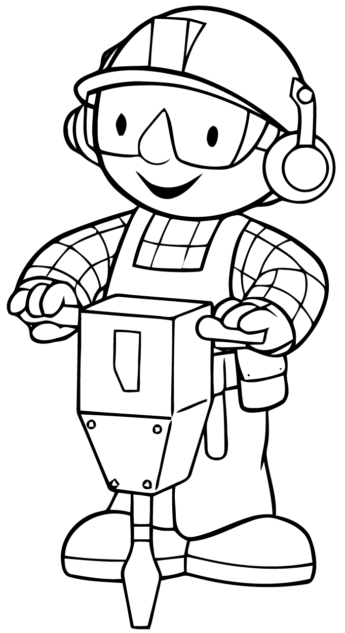 De volta ao trabalho Bob! (Página de Bob, o Construtor para colorir e imprimir para crianças)