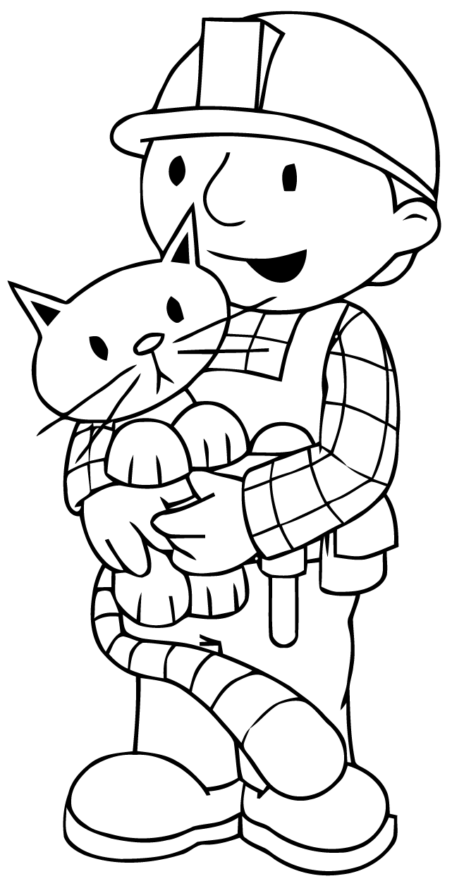 Image de Bob, o trabalhador manual à imprimer et colorier (Página de Bob, o Construtor para colorir e imprimir para crianças)