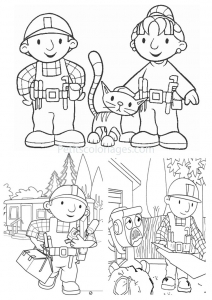 Coloriage de Bob, o trabalhador manual à imprimer gratuitement