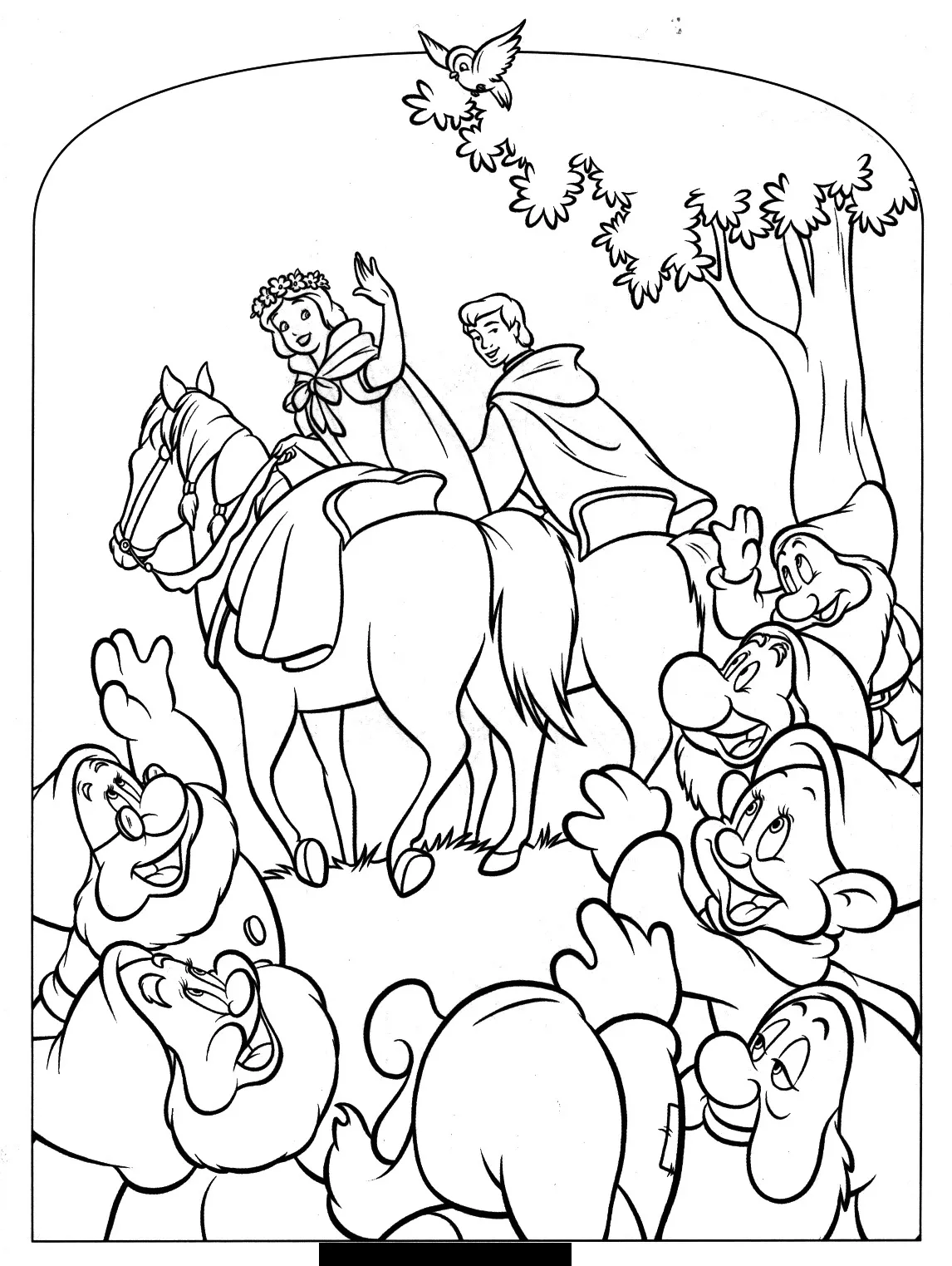 Desenhos simples para crianças para colorir de branca-de-neve (Branca de Neve)