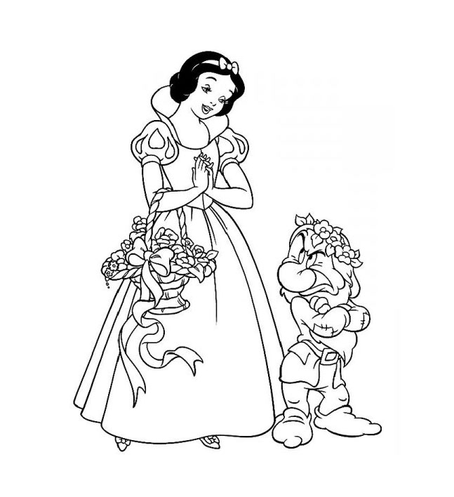 Desenhos grátis para colorir de Branca de Neve para imprimir e colorir