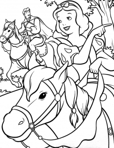 Dibujos para colorear gratis para niños de branca de neve