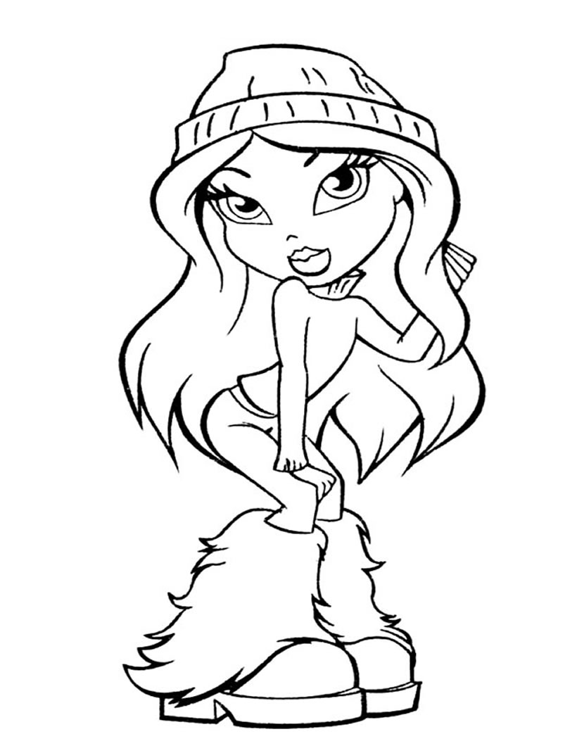 Desenho para colorir de uma boneca Bratz